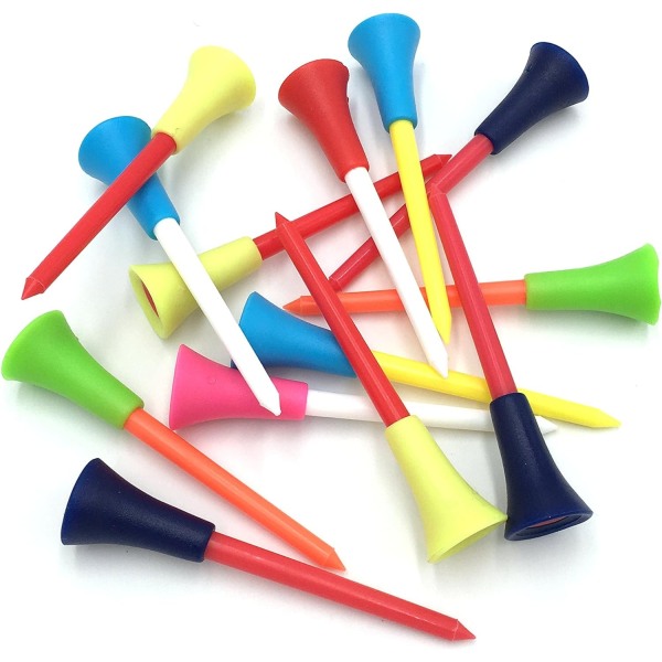 50 stykker (tilfældige farver) plastik golfskafter 3-1/4 tommer slidstærkt gummisæde golfskafter