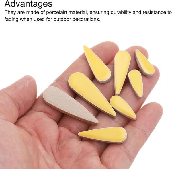 Blomstermosaikkfliser 100g Dråpeformet Porselen Gul Blue