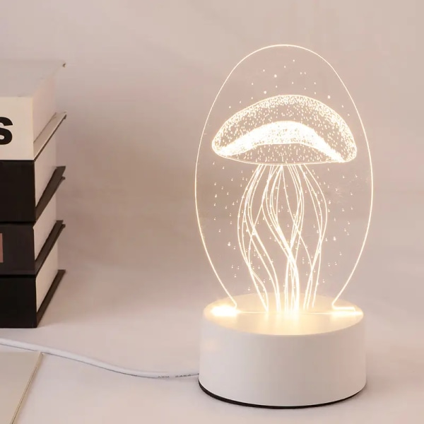 3D nattljus, 3D visuell lampa med fjärrkontroll Skrivbord Heminredningslampor 3 färger Ändrar 3D Illusion Nattljus Födelsedagspresenter fo
