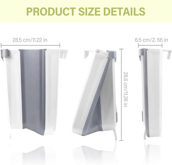 Wall Mounted Foldable Trash Can - 10L Hanging Waste Bin Wall M