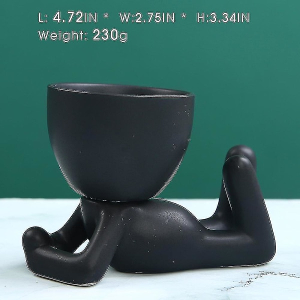 Mini-family Flowerpot Human Being Shape Ceramic Desktop Planter Container For Succulents