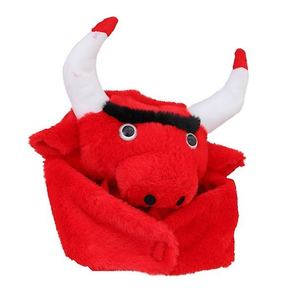 Hatt Barn Roliga Huvudbonader Djur Cosplay Rekvisita Djur Cosplay Huvud Ko Hatt Djur Halloween Kostymer Röd 43X33CM Red 43X33CM