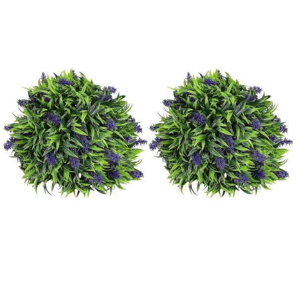 2x kunstig lilla lavendel hængende topiary kugle blomster plante dekoration kurv potte 30 cm