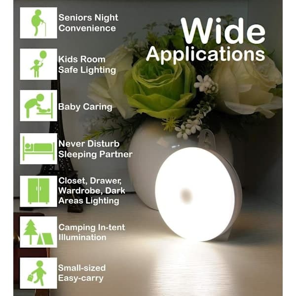 Kids Night Light, Rechargeable Bedside Lamp, Nursing Lamp, Dimmable LED Cabinet/Wardrobe Light, Touch-Sensitive Brightness Memory Lamp
