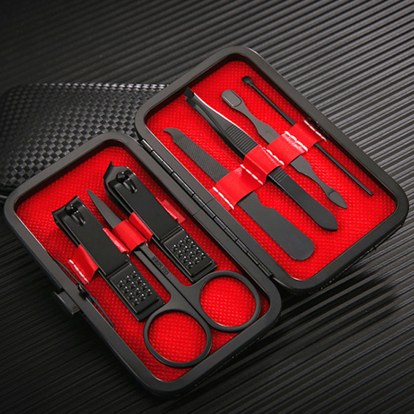 Manikyrset Nagelklippare Kit Mäns Grooming Kit 7 I 1 Professionell Personlig Nagelsvårdssats med Lyxig Reseväska G