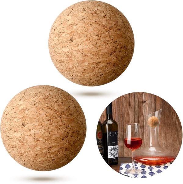 2 Stycken Vinkorkbollar Träkorkpropp för Vin Karaff Flaska