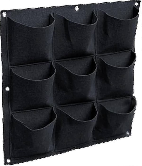Wall-mounted 9-pocket planter bags for balcony patio wall