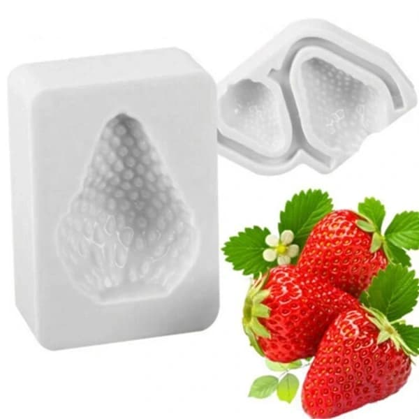 Baking Mold Strawberry Shape Food Grade Easy Release DIY Cake Decoration Tool Reusable Chocolate Mold D