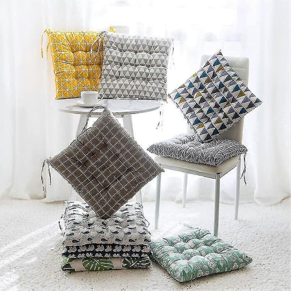 Siddepude, sæt med 2 puder, siddepude, siddepude 40x40 cm, havesiddepude (gul ch