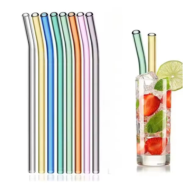 Genanvendelige glassugerør – 8-pak