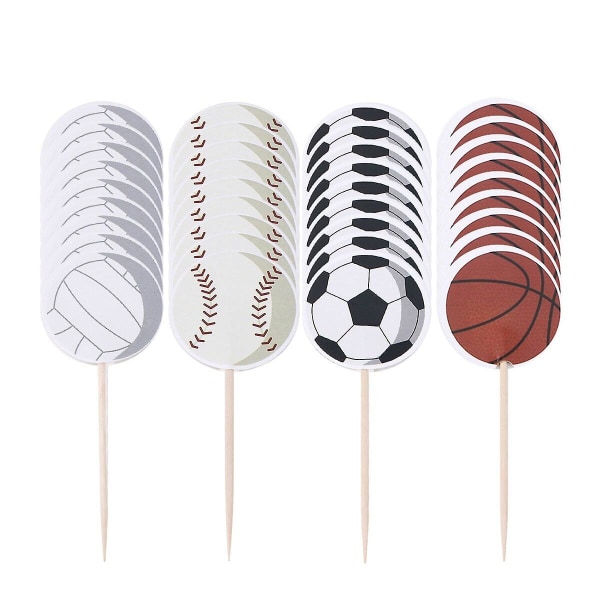 72 st Team Sports Boll Dekorationer för Cupcakes, Festdekorationer, Födelsedagstårta 72pcs