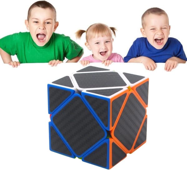 Skewb Puzzle Cube New Cubo Super Fast Carbon Fiber Sticker