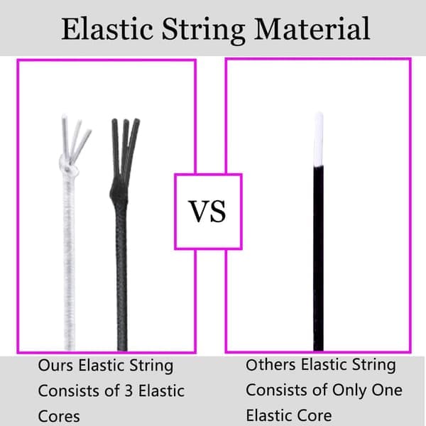 Elastisk tråd for armbånd, 2 ruller 1 mm Robust elastisk tråd for smykkefremstilling, halskjeder, perler svart og hvit Svart og Hvit