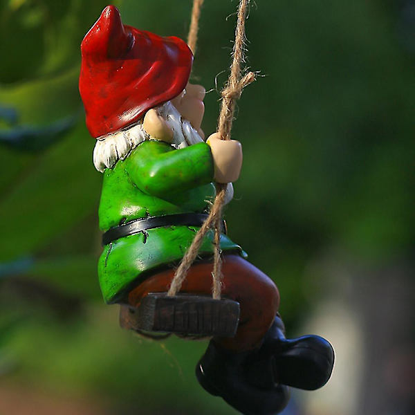 Hage Utesvingende Gnome Statue Vanntett Harpiks Gave