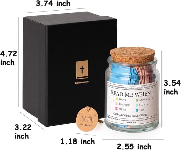 Bible Verse Jar, Read Me When Bible Verse Jar for Emotions and Feelings, Scripture Prayer Cards Hope Jar