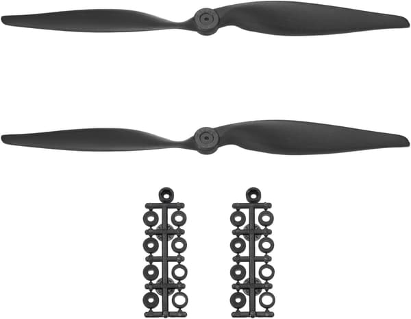 2 stk 12x6 tommer propell RC-propeller 2-bladede propeller med skive for fly, svart