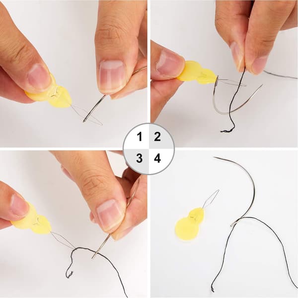 85 Pieces Hair Extension Clip Wig Making Kit, Includes 50 U-shaped Clips, 10 Curved Needles, 20 T-pins, 3 Rolls Weaving Thread, 2 Needle Threaders