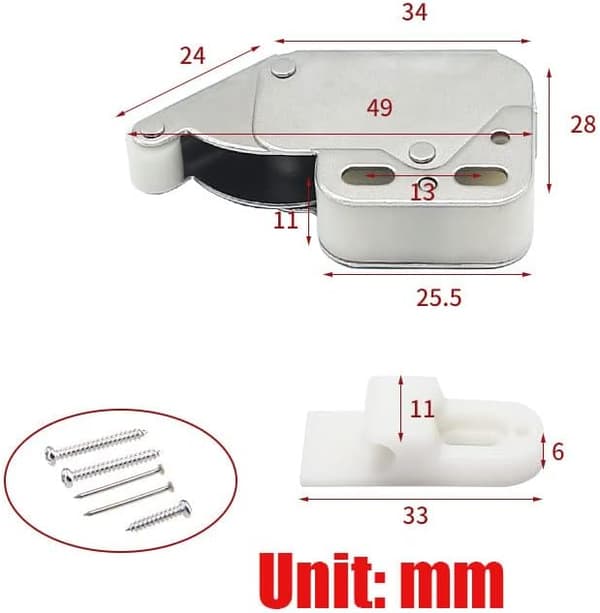 Spring Mini Latch, 6 Pcs Mini Latch Automatic Spring Latch, Spring Latch, Spring Latch Mini Latch Cabinet Mini Latch for Kitchen Cabinet Door