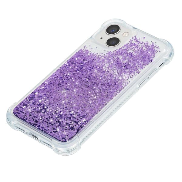 For iPhone 15 Kvikksand Glitter Paljetter Deksel TPU Støtsikkert Bakside - Lilla