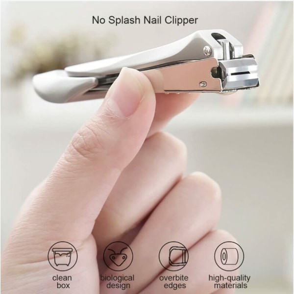 Professionella nagelklippare, japanska nagelklippare med integrerad reservoarfil, rostfritt stål för män, kvinnor, barn, fot och hand (3 stycken)