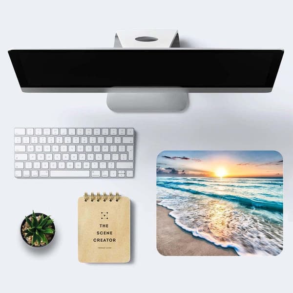 Strand Solnedgang Musemåtte, Sød Musemåtte, Tilpassede Små Musemåtter med Design, Bærbar Kontor Skridsikker Gummibase Trådløs Musemåtte til Laptop S326