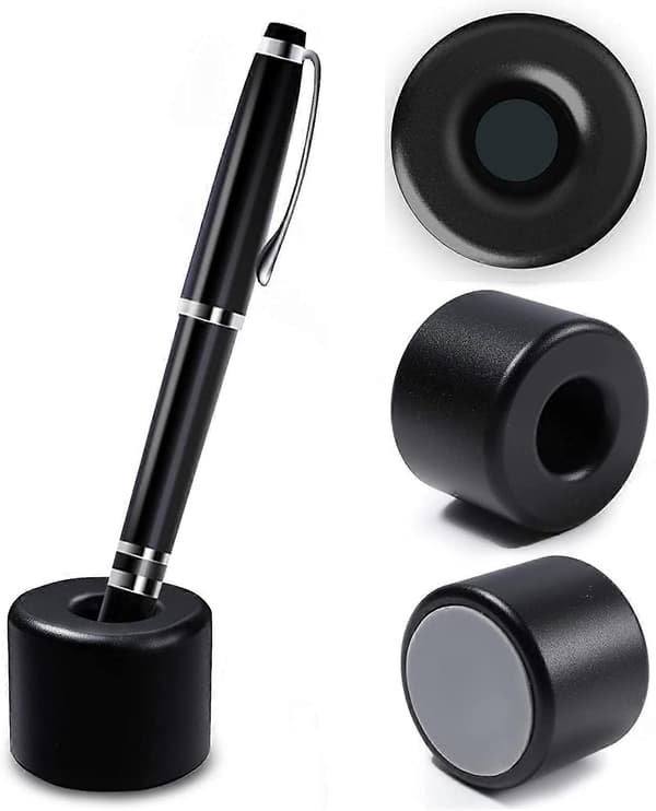 Aluminium Penholder Mini Penholder Simpel Penholder til Studenter og Kontorbord (sort)