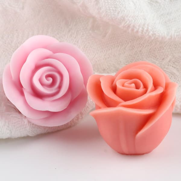 wxsp Rosblomst Lysforme Rose Lys Silikoneform til Lys Boligindretning Form Lysfremstilling Aromaterapi Gips Lys Ler Håndværk Stil A