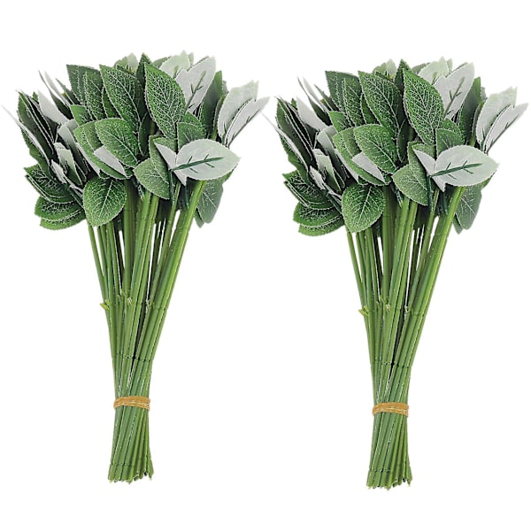 100 stk Kunstige Blomstestengler Kompatibel Med DIY Håndlaget Bukett Blomst Blad Åre Bryllup Hjem Dekor