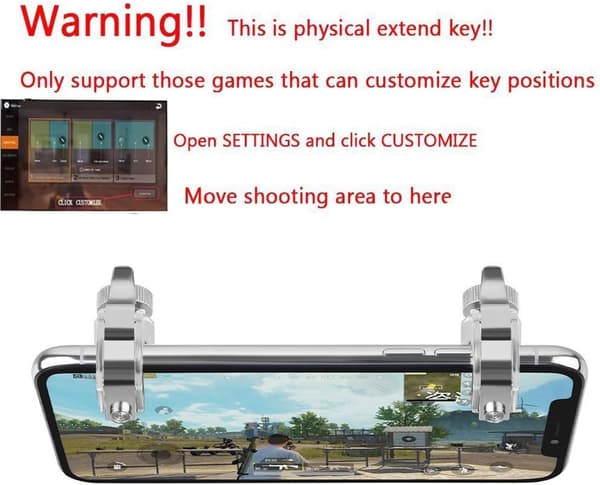 PUBG L1R1 Mobile Phone Gaming Trigger Fire Button Grip Shooter Control