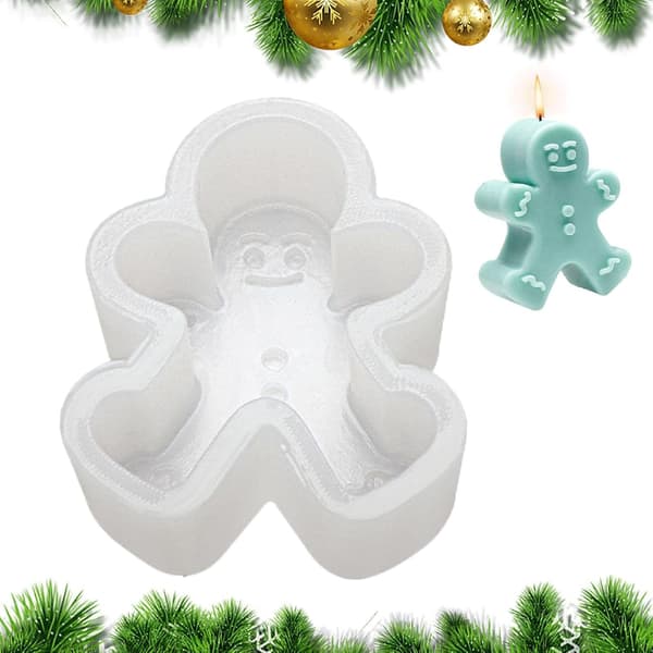 3D Julelysforme, Hjorte Silikone Sæbeforme til Lysfremstilling, Peberkagemand Forme, DIY Badebombe Chokoladekage Dekoration, Ideel DIY