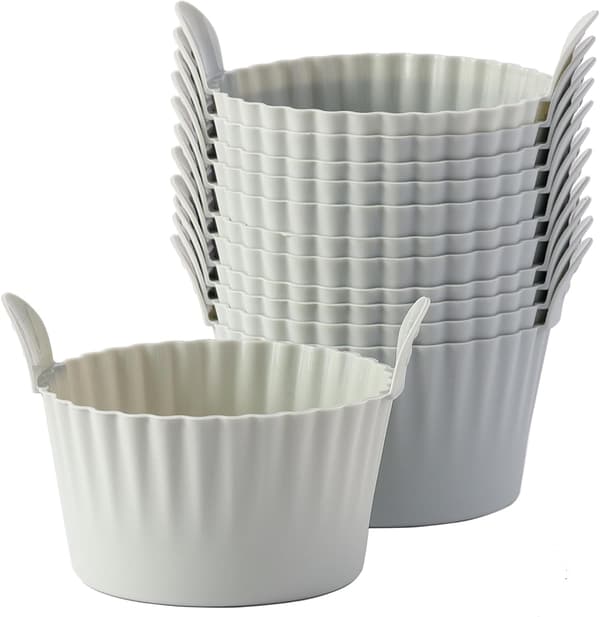 Ramekiner til Airfryer, Æggeforme til Airfryer, Store Muffinforme til Airfryer (12-pak), Grå