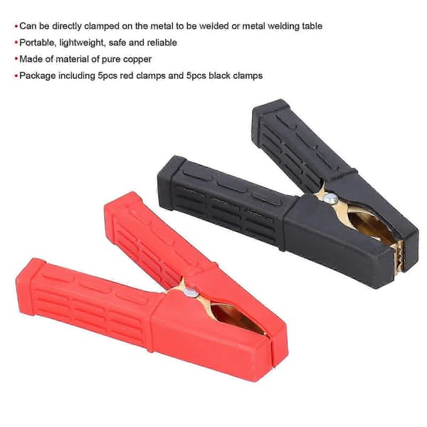 10pcs Battery Cable Clamps 100A Charging Alligator Clips Pure Copper Car Accessories [DB]