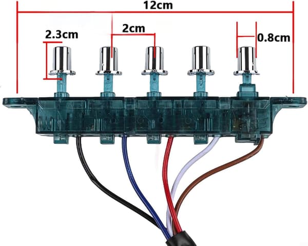 5-knaps emhætte del og funktion PC-brug switch controller udskiftning med lyslås materiale kontrolpanel til køkken