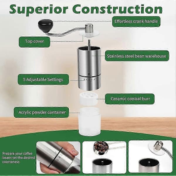 Portable Manual Coffee Grinder, User-Friendly Hand Coffee Grinder