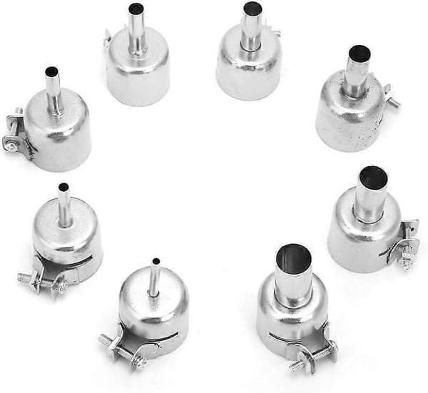 8 stk. varmluftpistoldyser i rustfrit stål 3~12 mm til 850 varmluftpistol