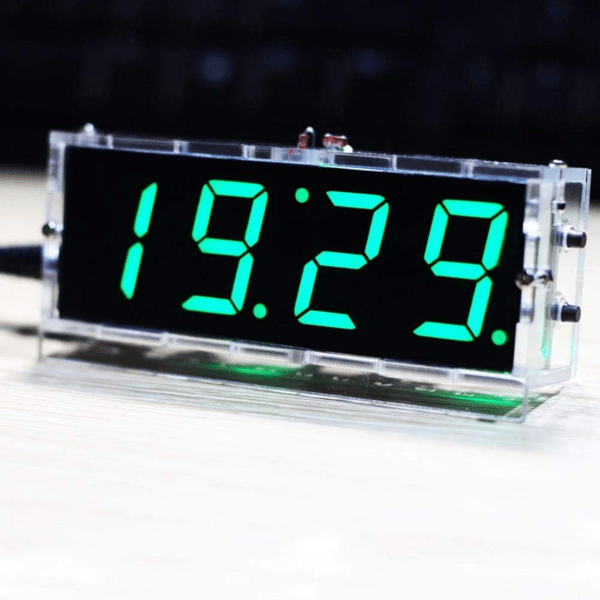 DIY Elektronisk Klokke-Kit (Grønn) - 4 LED Digital Klokke-Kit Automa