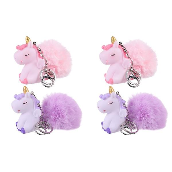 6 st Lovely Unicorn Shape Nyckelringar Nyckelhängen Bag Ornaments (assorterad färg)4 st8X4,5CM 4 pcs 8X4.5CM