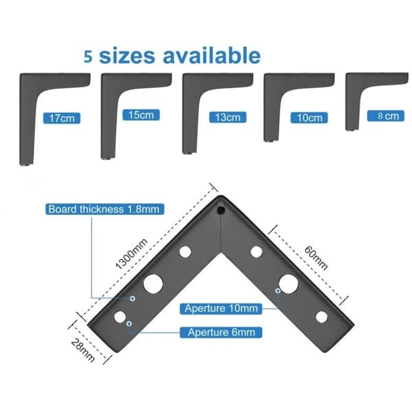 Set med 4 Möbelben, 10 cm Moderna Triangulära Metallbordben, med 16 Skruvar och 4 Fotskydd