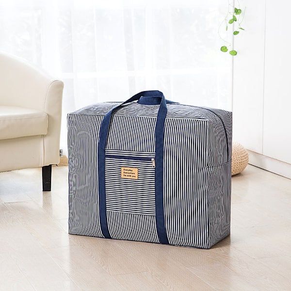 Vikbar Reseväska Tote Lätt Vikt Vattentät Duffel Bärförvaring Bagage Bärbar Vikbar Väska Vikbar Reseväska för Blå 1