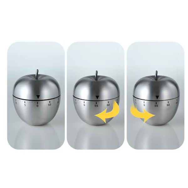 Timer, til ægtimer, rustfrit stål metal mekanisk vision nedtælling madlavning med alarm køkken timer til børn læring, kosmetisk