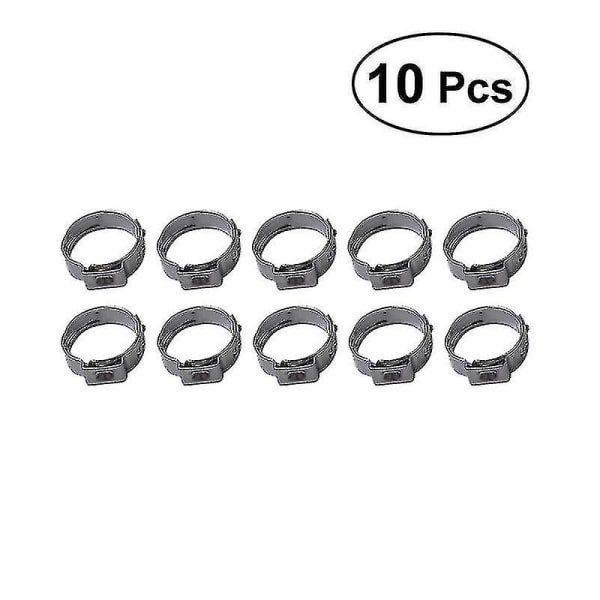 10 st 304 Rostfritt Stål Enkelsvansklämmor - Diameter 12,8-15,3 mm (silver)