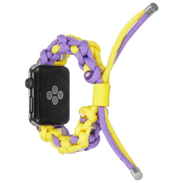 Apple Watch (45 mm) Unique Nylon Watch Strap - Yellow / Purple multifärg multicolor