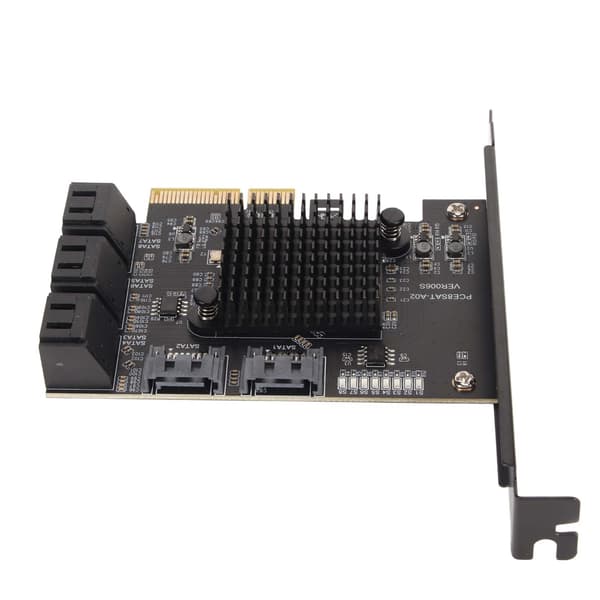 SATA-kort 8 porte Understøtter Hot Swappable Boot System Disk PCIE til SATA 3.0 udvidelseskort med kort baffel til Windows til Linux