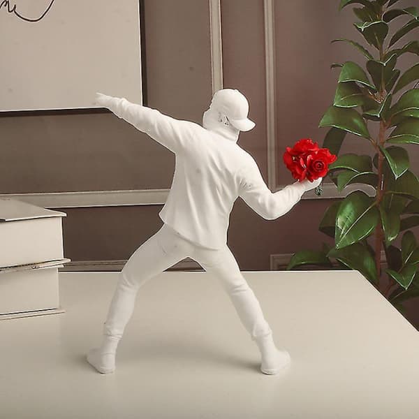 1 stk. blomsterkastende harpiksstatue, lille ornament, kunstgave, tilbehør