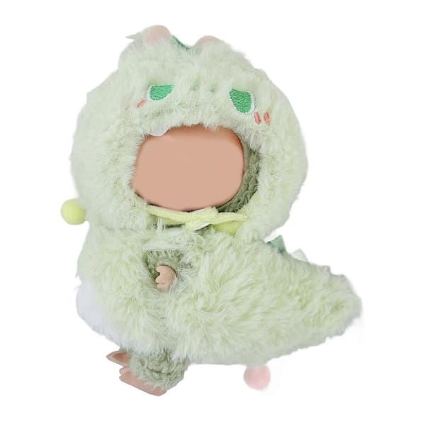 Interactive Plush Doll Clothes Set Washable Customizable Suits Washable Doll Clothes for Multiple Toy Generations Multicolored Green Dinosaur Green dinosaur
