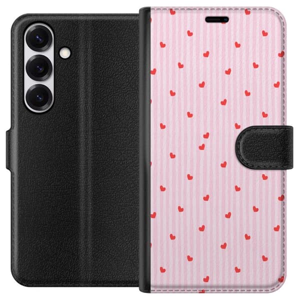 Compatible Wallet Case for Samsung Galaxy S26 Pink Hearts