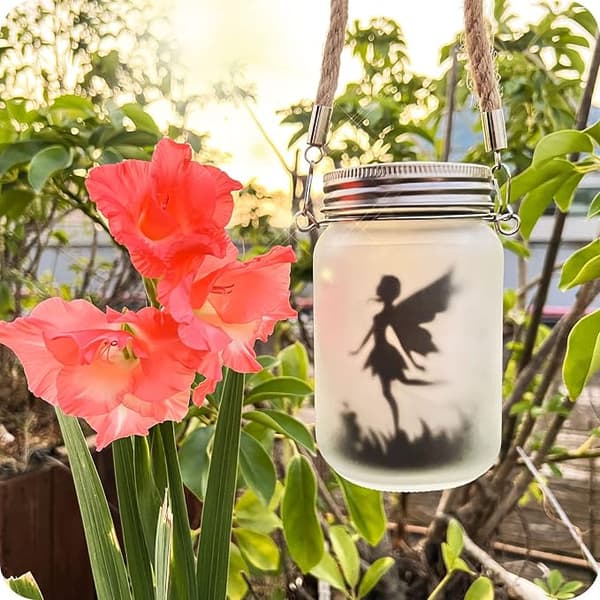 Solcellelygte, IP44 Vandtæt Udendørs Mason Jar Solcellelampe til P