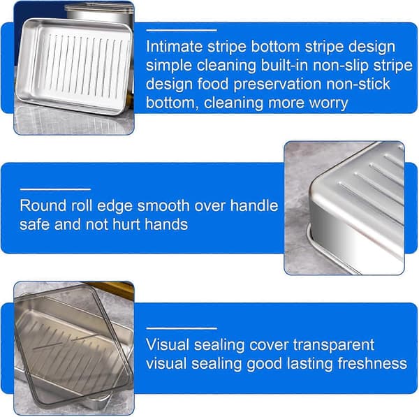 Food Storage Containers with Lids: 2 Stainless Steel Lunch Boxes, Stackable Storage Containers with Airtight Lids