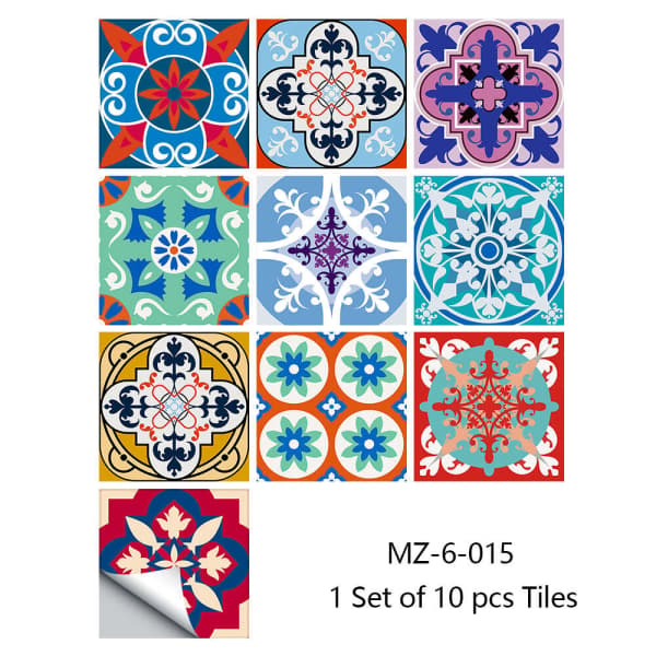 10 stk. PVC-dekaler, skræl og sæt fast, fliser til stænkbeskyttelse 4# 10cm*10cm