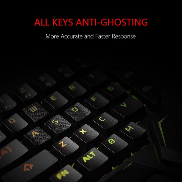 USB Wired Gaming Keyboard One-Hand RGB Backlit Luminous Keypad [DB]